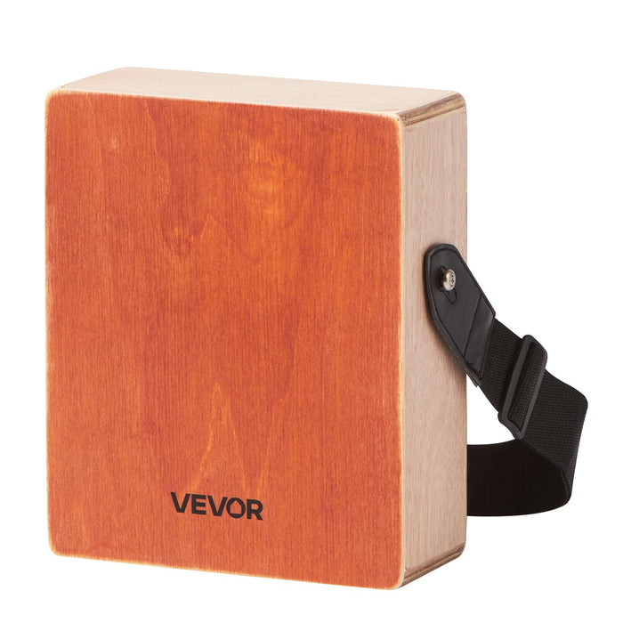 VEVOR Cajon Box Drum, with Internal Guitar Strings, Lightweight Wooden Percussion Box, Portable Birch Wood Drum with Travel Bag, Adjustable Strap, for Beginners and Professionals, 230 x 100 x 280 mm