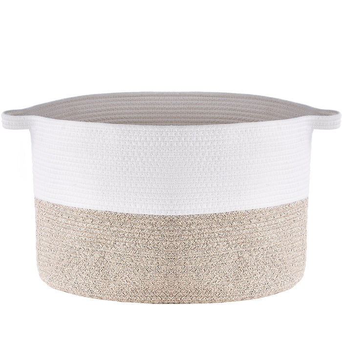 VEVOR Cotton Rope Storage Basket 87L Woven Blanket Basket 20 x 20 x 14 in