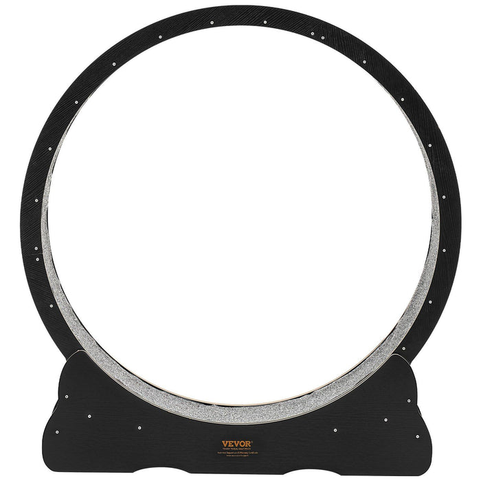 Cat Exercise Wheel, 120 cm Wooden Cat Running Wheel for Indoor Cats up to 12.7 kg, Cats Treadmill with Carpeted Runway & Locking Mechanism, Quiet Kitten Sport Toys for Pets Fitness, Black
