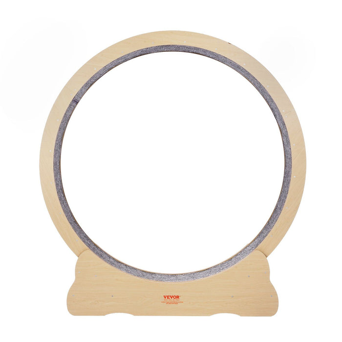 Wooden Cat Exercise Wheel, 1320mm Large Cat Treadmill Wheel for Indoor Cats, Cat Running Wheel with Detachable Carpet & Cat Teaser for Running/Walking/Training, Suitable for Most Cats