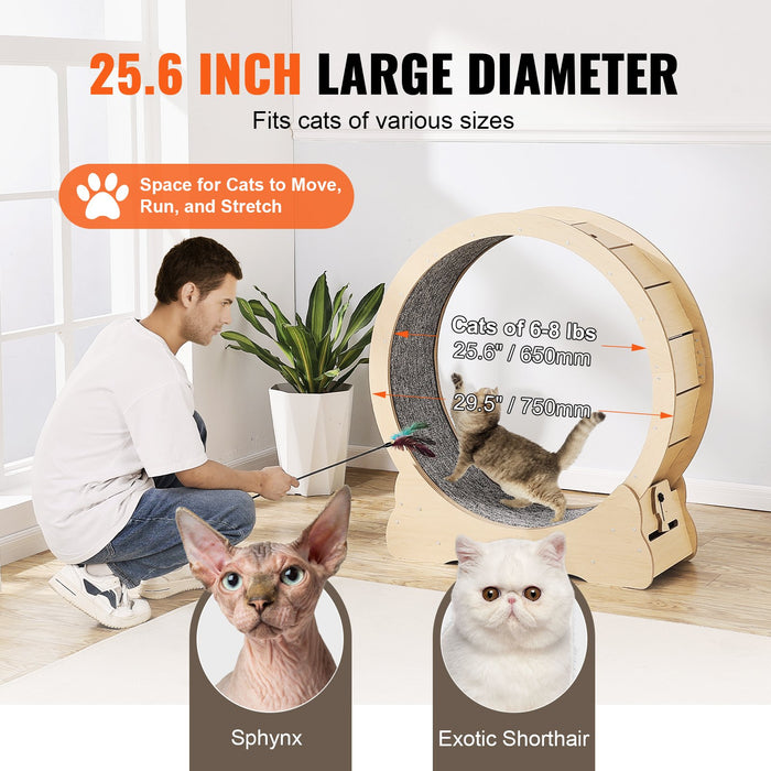 VEVOR Cat Exercise Wheel Large Cat Treadmill Wheel for Indoor Cats 29.5 inch