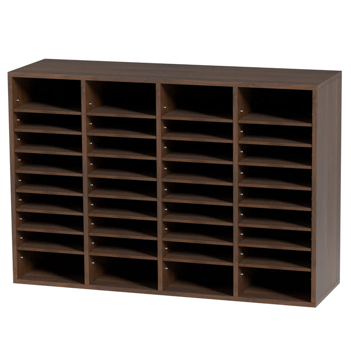 VEVOR Literature Organizers, 36 Compartments Office Mailbox with Adjustable Shelves, Wood Literature Sorter 997x305x680 mm for Office, Home, Classroom, Mailrooms Organization, EPA Certified Brown