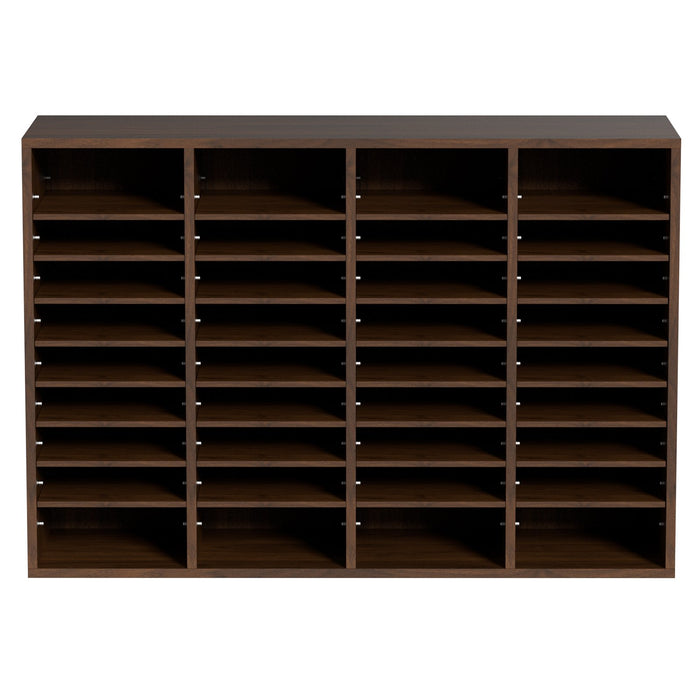 VEVOR Literature Organizers, 36 Compartments Office Mailbox with Adjustable Shelves, Wood Literature Sorter 997x305x680 mm for Office, Home, Classroom, Mailrooms Organization, EPA Certified Brown