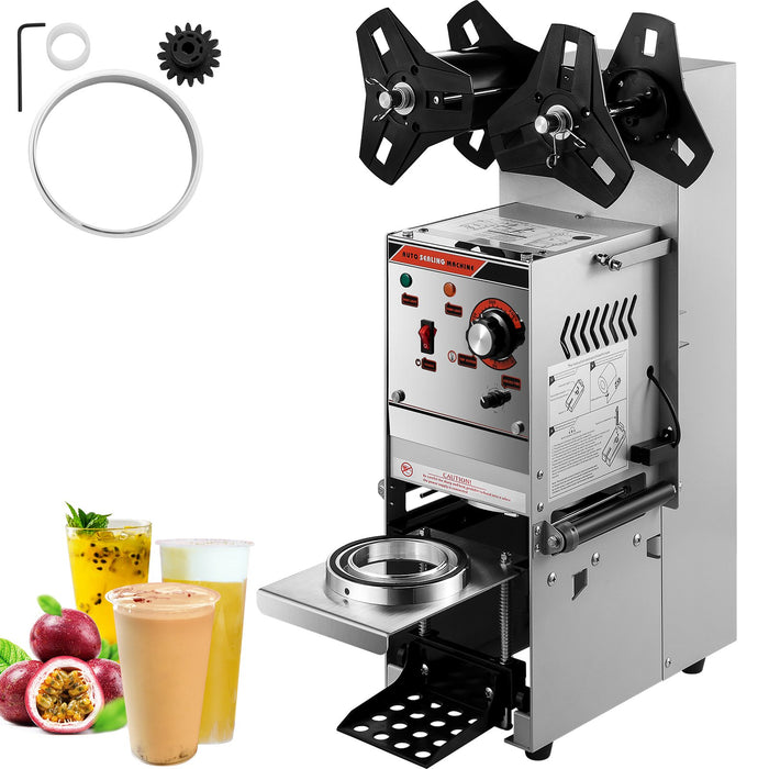 VEVOR Semi-automatic Cup Sealing Machine Cup Sealer Silver 300-500 Cups/Hour