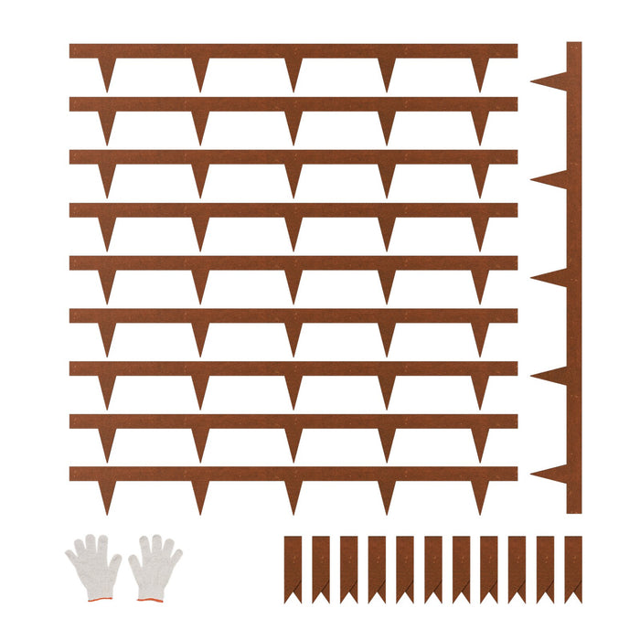 VEVOR Steel Landscape Edging, 10 Packs 40 x 4.5 in Weather-Resistant & Pre-Rust Metal Landscape Edging, Bendable Garden Edging Border, Heavy Duty Lawn Edging, Flower Bed Yard Pathway Divider