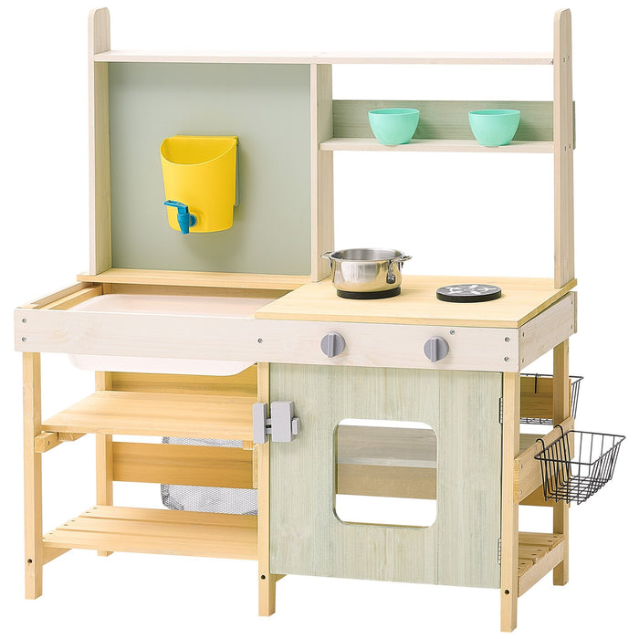 VEVOR Wooden Mud Kitchen Outdoor Toy Play Kitchen Set for Kids Pretend Playset