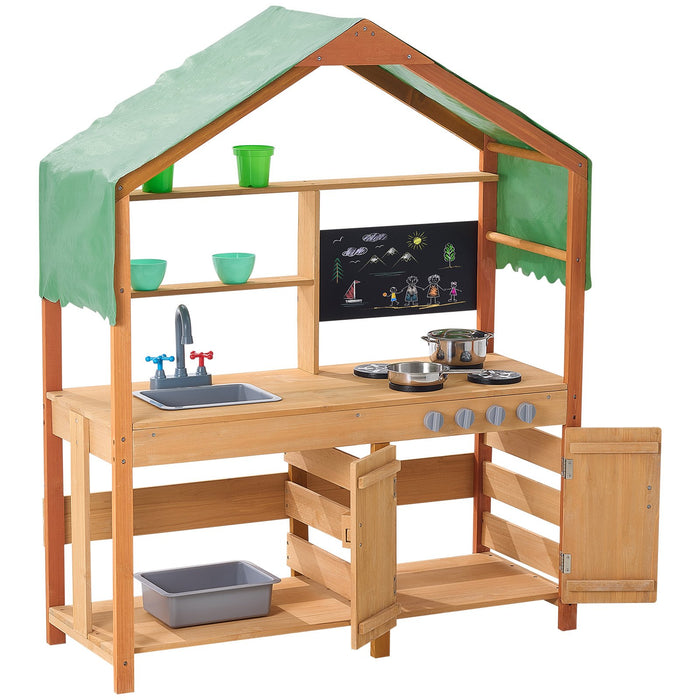 VEVOR Wooden Mud Kitchen Outdoor Toy Play Kitchen Set for Kids Pretend Playset