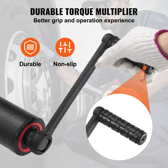 VEVOR Torque Multiplier, Heavy Duty Torque Multiplier Wrench Set, 1 Inch Drive Lug Nut Wrench Torque Multiplier, 1:58 4800N.m Lug Nut Remover, with 4 Sockets and Storage Case for Truck Trailer RV