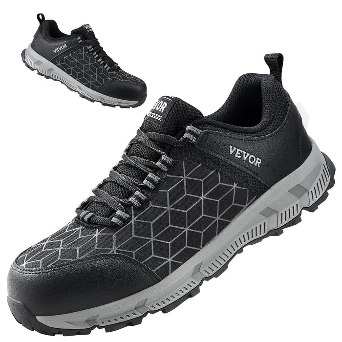 VEVOR Steel Toe Shoes for Men US Size 9 Athletic Work Shoe Sneakers Black