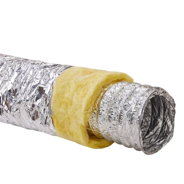VEVOR Dryer Vent Hose, 127MM Insulated Flexible Duct 7.62M Long with 2 Duct Clamps, Heavy-Duty Three Layer Protection for HVAC Heating Cooling Ventilation and Exhaust, R-4.2 Flame Resistance Value