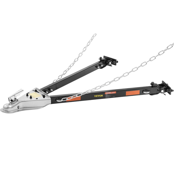 Tow Bar, 2495 kg Towing Capacity with Chains, Powder-Coating Alloy Steel Bumper-Mounted Universal Towing Bar, Coupler Fits 5cm Ball Hitch, 100 cm Opening Width, for RV Car Trailer Truck