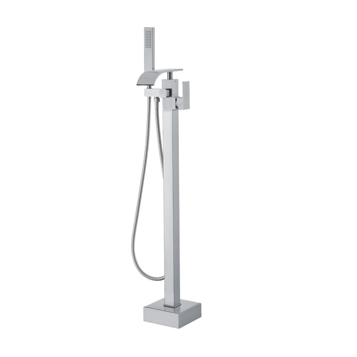 VEVOR Freestanding Bathtub Faucet, Floor Mount, Freestanding Tub Filler, Shower Mixer Taps, Two Water Modes, Swivel Spout, for Bathing & Showering Pet Bathing Cleaning Drains Toilet Flushing
