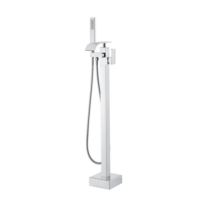 VEVOR Freestanding Bathtub Faucet, Floor Mount, Freestanding Tub Filler, Shower Mixer Taps, Two Water Modes, 360° Swivel Spout, for Bathing & Showering Pet Bathing Cleaning Drains Toilet Flushing