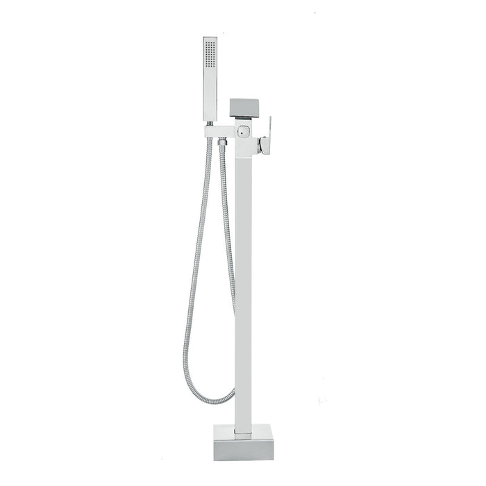 VEVOR Freestanding Bathtub Faucet, Floor Mount, Freestanding Tub Filler, Shower Mixer Taps, Two Water Modes, 360° Swivel Spout, for Bathing & Showering Pet Bathing Cleaning Drains Toilet Flushing