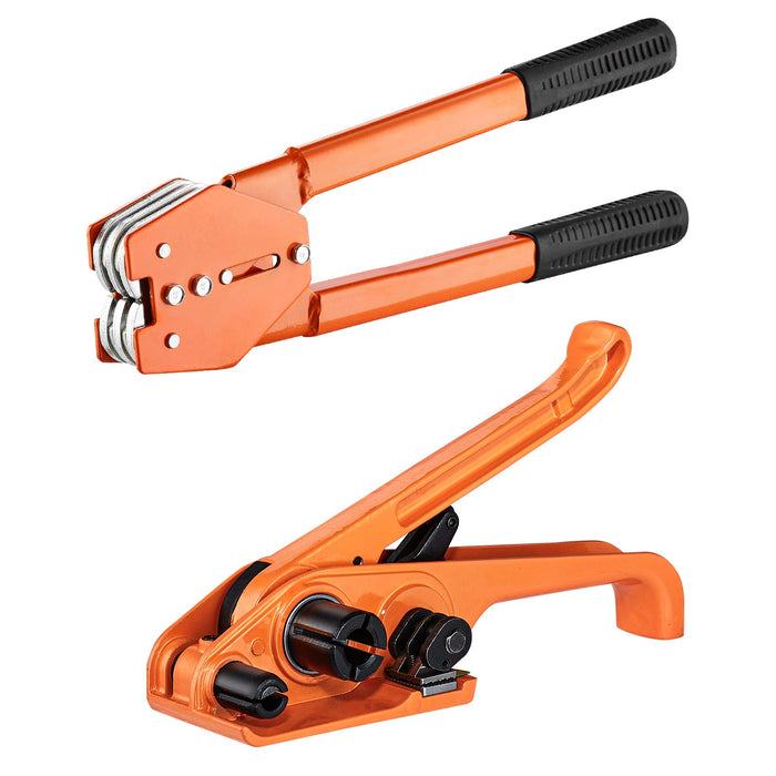 VEVOR Banding Strapping Kit with Strapping Tensioner Tool, Banding Sealer Tool, 300 m Length PET Band, 300 Metal Seals, Pallet Packaging Strapping Banding Kit Banding Packaging Strapping for Packing