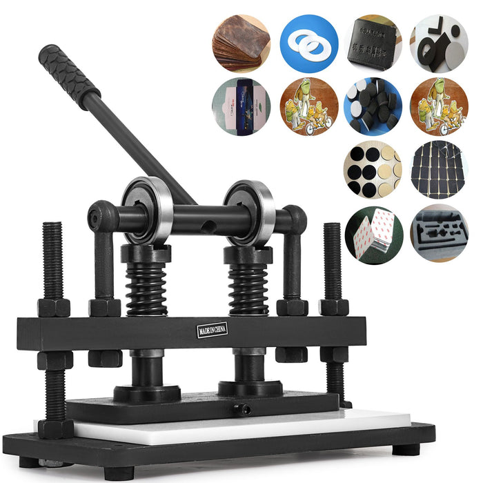 VEVOR Leather Cutting Machine Double Guiding Shaft Leather Embossing Machine with 260x120mm Upper Platen Max 10 mm Leather Die Cutter Suitable for Photo Paper PVC/EVA Sheet