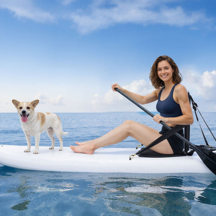 Kayak Seat, 1 Pack 31 mm Thick, Universal Paddle Board Seat with Back Support, Hexagonal Sit-on-Top Soft Padded Cushion with Storage Bag & Adjustable Straps for SUP, Fishing/Inflatable Kayak