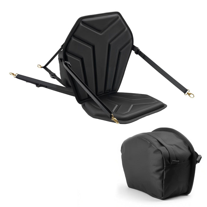 Kayak Seat, 1 Pack 31 mm Thick, Universal Paddle Board Seat with Back Support, Hexagonal Sit-on-Top Soft Padded Cushion with Storage Bag & Adjustable Straps for SUP, Fishing/Inflatable Kayak