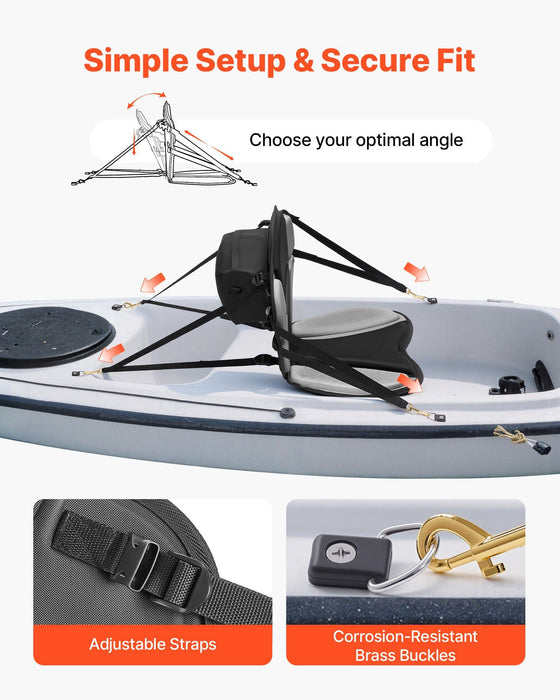 Kayak Seat, 1 Pack 31 mm Thick, Universal Paddle Board Seat with Back Support, Sit-on-Top Soft Padded Cushion with Storage Bag & Adjustable Straps for SUP, Fishing/Inflatable Kayak, Rowboat