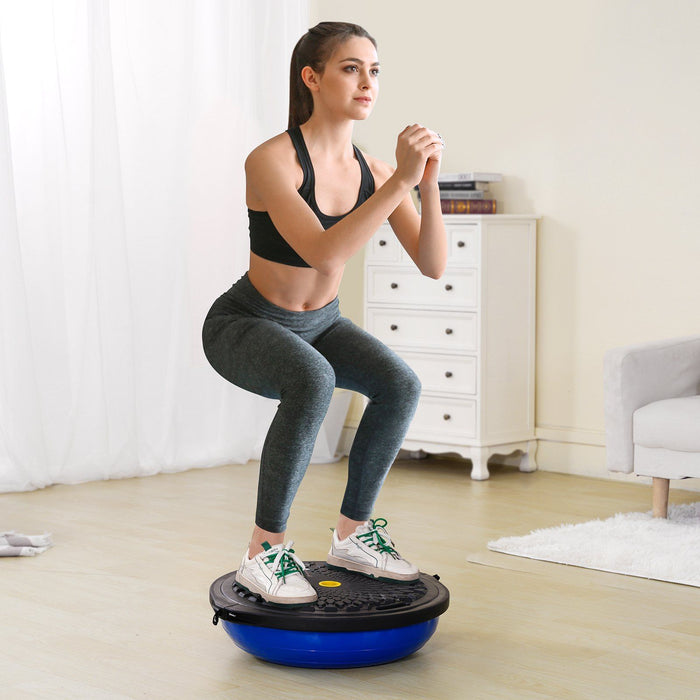 Half Exercise Ball Trainer, 26 inch Balance Ball Trainer, 1500lbs Capacity Stability Ball, Yoga Ball with Resistance Bands & Foot Pump, Strength Fitness Ball for Home Gym Full Body Workout, Blue