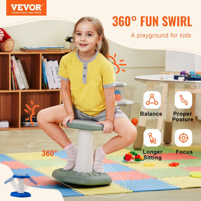 Kids Wobble Chair Active Chair  with Sponge Cushion, Wobble Stool Improves Focus, Posture and Calm Children, Ideal for Schools and Preschools, Age 3-7, Green