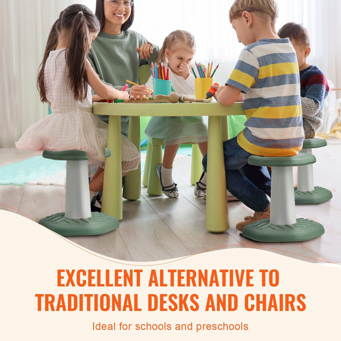 Kids Wobble Chair Active Chair  with Sponge Cushion, Wobble Stool Improves Focus, Posture and Calm Children, Ideal for Schools and Preschools, Age 3-7, Green