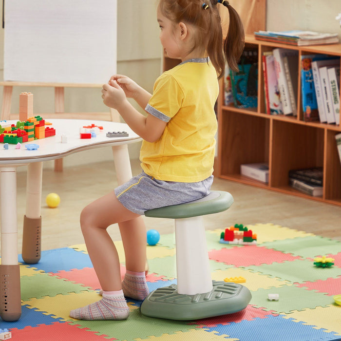 Kids Wobble Chair Active Chair  with Sponge Cushion, Wobble Stool Improves Focus, Posture and Calm Children, Ideal for Schools and Preschools, Age 3-7, Green
