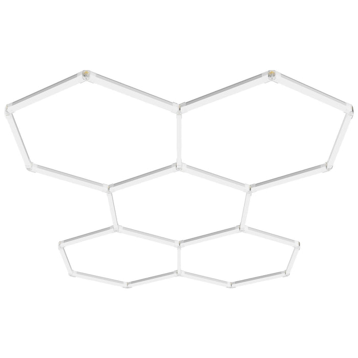 VEVOR Hexagon Garage Lights, 26400LM, 6500K 5 Grid Systems Honeycomb Hexagonal Garage LED Lights, DIY Cool White Car Detailing Garage Ceiling Lighting Bright Shop Light for Gym Basement Workshop