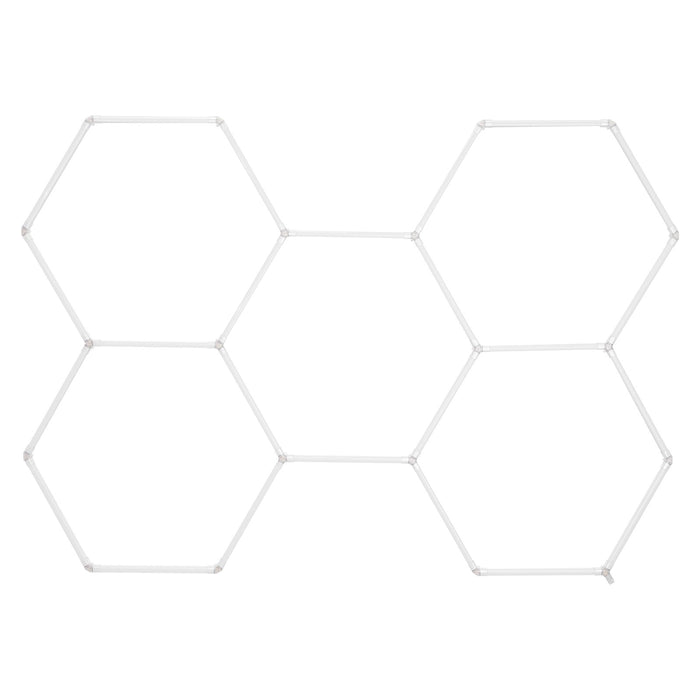 VEVOR Hexagon Garage Lights, 26400LM, 6500K 5 Grid Systems Honeycomb Hexagonal Garage LED Lights, DIY Cool White Car Detailing Garage Ceiling Lighting Bright Shop Light for Gym Basement Workshop