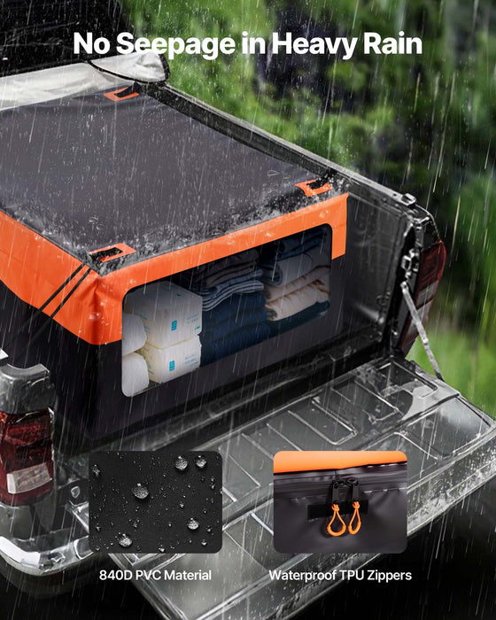 Truck Bed Cargo Bag, Waterproof 840D PVC, 130 x 102 x 55.5 cm (26 Cubic Feet), Heavy Duty Cargo Bag for Truck Bed with 4 Bungee Cords with Hooks, Fits a Variety of SUV and Pickup Trucks