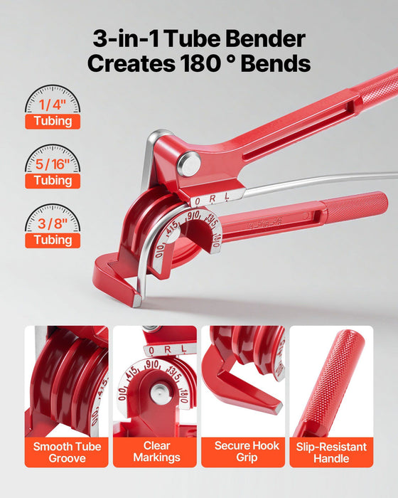 Brake Line Repair Kit, 45° Single Brake Line Flaring Tool Kit, 7.6m x 4.76mm Copper-Coated Brake Line with 20 Fittings & 2 Unions, 3-in-1 Tube Bender, Tube Cutter Included