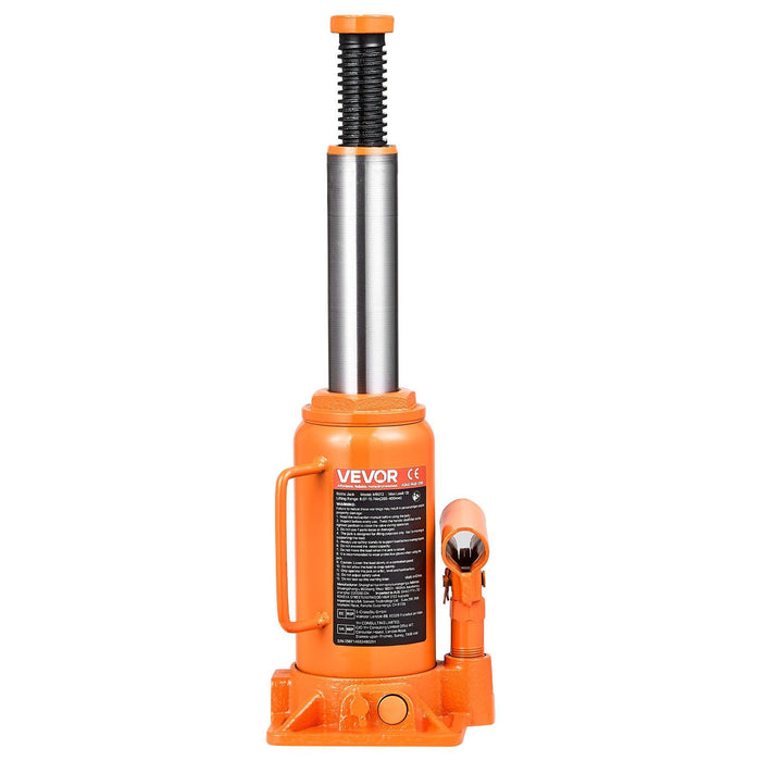 Hydraulic Bottle Jack, 12 Ton (26455.5 lbs) Capacity, 205-400 mm Lifting Range, Heavy Duty Welded Bottle Jack for Car, SUV, Pickup, Auto Repair, House Lift and Agricultural Equipment, Orange
