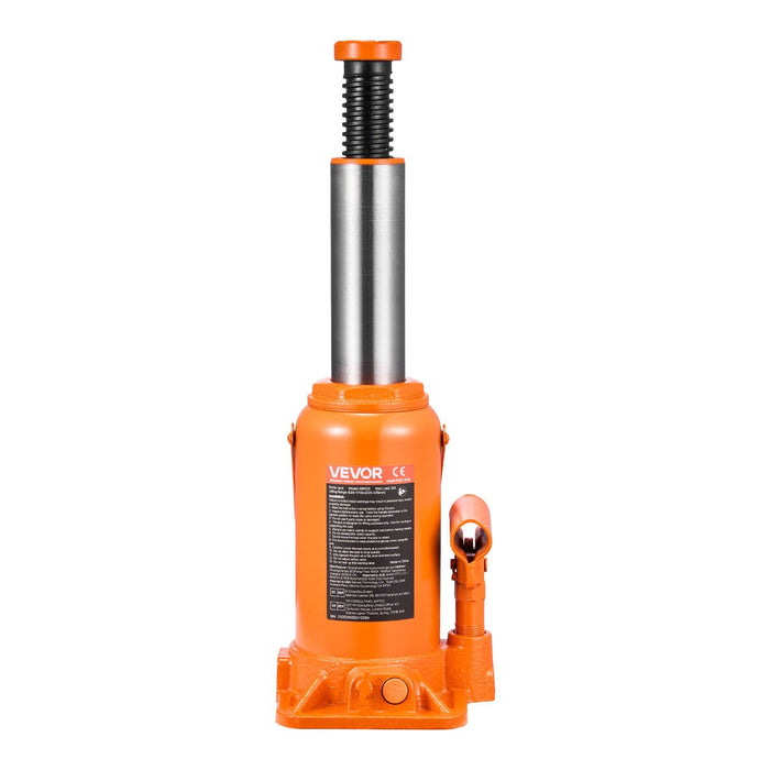 Hydraulic Bottle Jack, 20 Ton (44092 lbs) Load Capacity, 225-435 mm Lifting Range, Heavy Duty Welded Bottle Jack for Car, SUV, Pickup, Auto Repair, House Lift and Agricultural Equipment, Orange