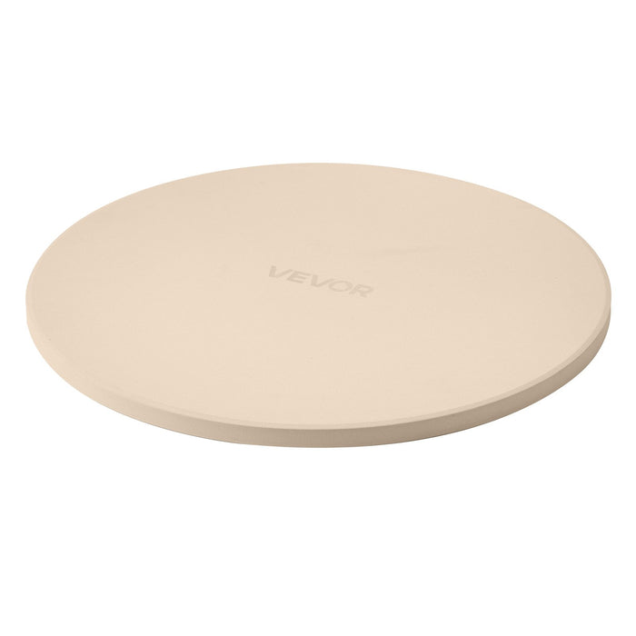 VEVOR Pizza Stone, 381 mm Round Cordierite Pizza Stone, Extra Large Baking-Stone with Aluminum Peel, 17 mm Thickness Heat-Resistant Cooking Cordierite, for Kitchen Oven, Baking Pizzas, BBQ Grilling