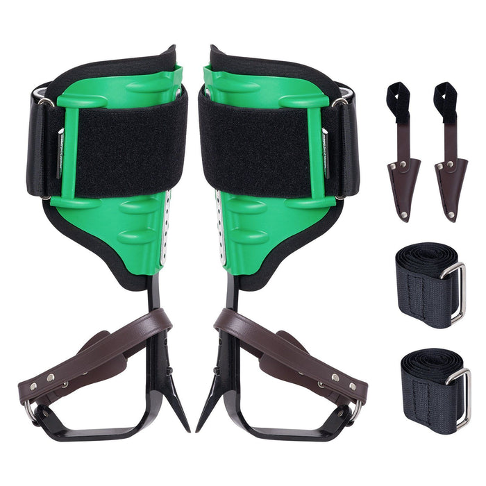 Tree Climbing Spikes, 1 Pair Alloy Steel Climbing Spurs, 350lbs Load Capacity Tree Climbing Gear with Straps and Spike Protectors, Arborist Equipment for Climbers, Hunting, Fruit Picking, Green