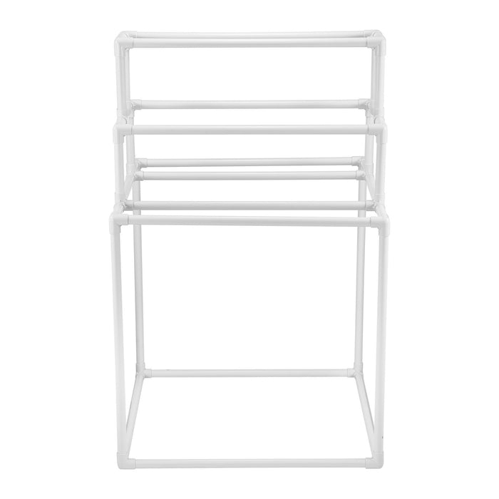 VEVOR Towel Rack 8-Bar Outdoor PVC Towel Holder for Poolside Spa Bathroom White