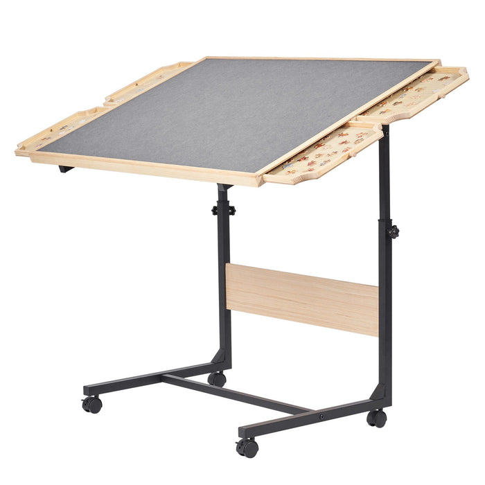 VEVOR 1500 Piece Puzzle Table with Legs, 4 Drawers and Cover, 86x63cm Portable Wooden Board with Wheels, Jigsaw Puzzle Accessories for Adults, Adjustable Height & 5-Tilting-Angle, Gift for Mom