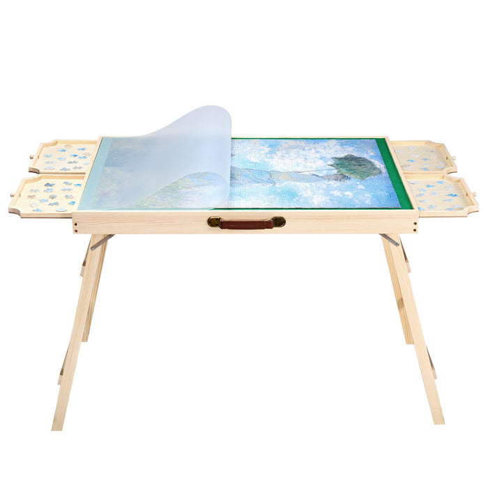 VEVOR 1500 Piece Puzzle Board with Folding Leg Portable Wooden Jigsaw 86x63cm