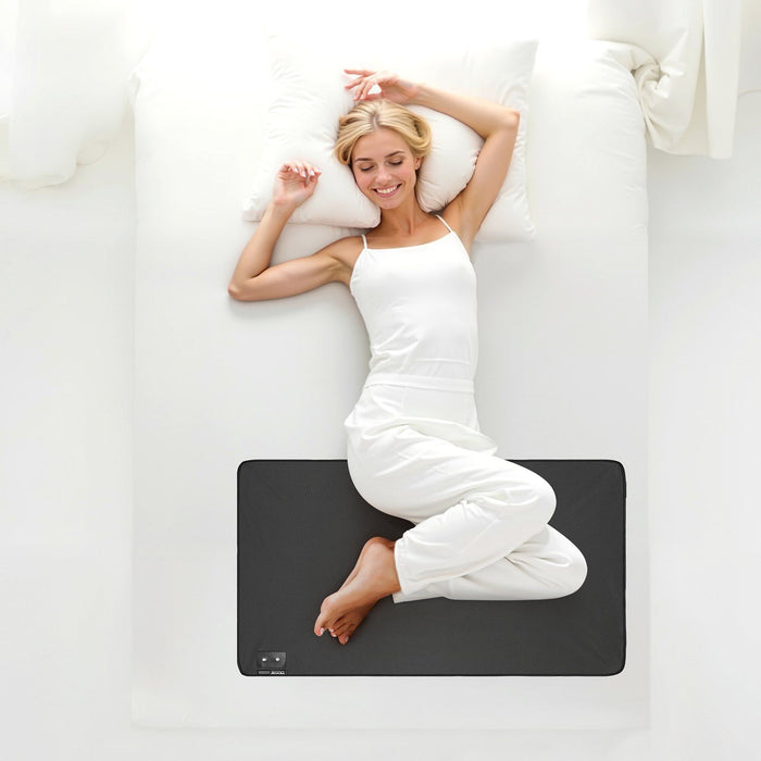Grounding Mat, 680 x 990 mm Anti-Slip PU Leather Earthing Mat, with 15 Feet Grounding Cord, Grounding Pad for Sleep, Boost Energy, Improve Sleep, Reduce Anxiety at Home Office or Work