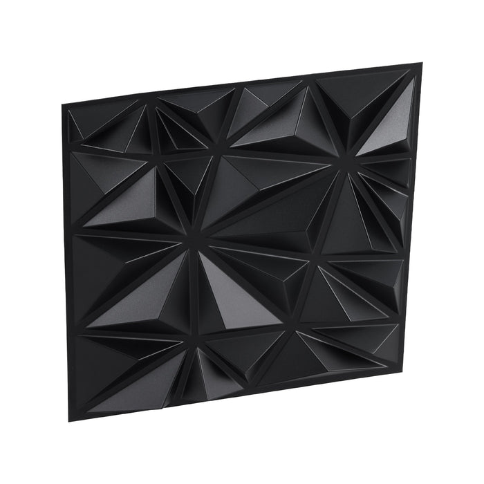 VEVOR 3D Wall Panels, 33-Pack 30 x 30 cm PVC Modern Art Minimalist Diamond Tiles, 2.97 m² Coverage Accent Wall Panel, Interior Home Decor for Ceiling, Bedroom, Living Room, Gaming Room, Matte Black
