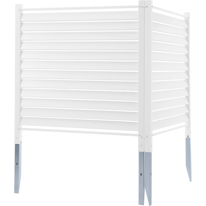 VEVOR 48" W x 48" H Vinyl Privacy Fence Panels, Air Conditioner Fence, Outdoor Privacy Screens for Trash Can, Pool Equipment Enclosure, Privacy Screen Kit Louvered Panels (2 Panels)