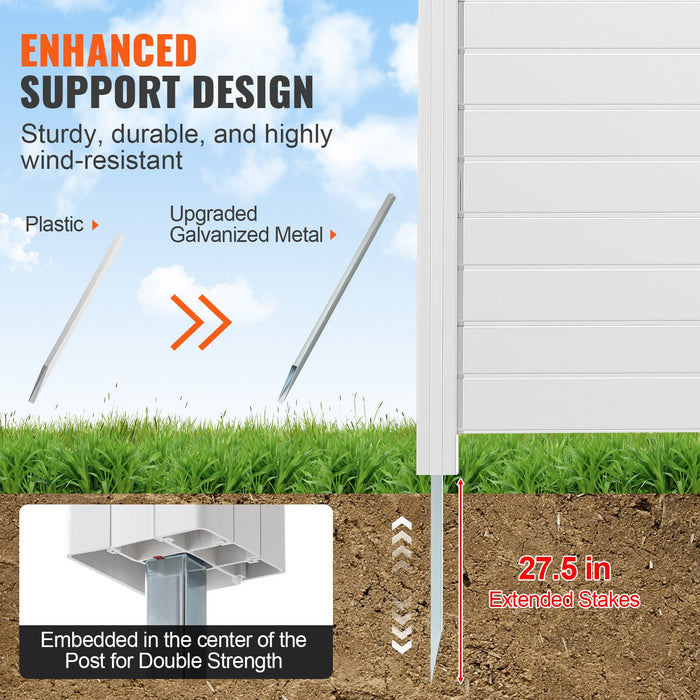 VEVOR Outdoor Privacy Screens, 50" W x 50" H Air Conditioner Fence, Pool Equipment Enclosure, Horizontal Vinyl Privacy Fence, Perfect to Enclose Trash Can and A/C Units (4-Panel)