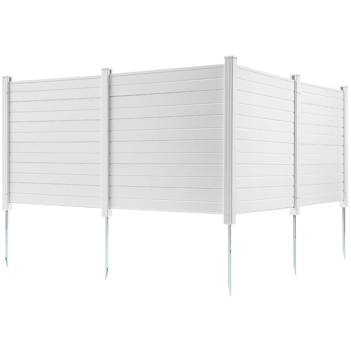 VEVOR Outdoor Privacy Screens, 50" W x 50" H Air Conditioner Fence, Pool Equipment Enclosure, Horizontal Vinyl Privacy Fence, Perfect to Enclose Trash Can and A/C Units (4-Panel)