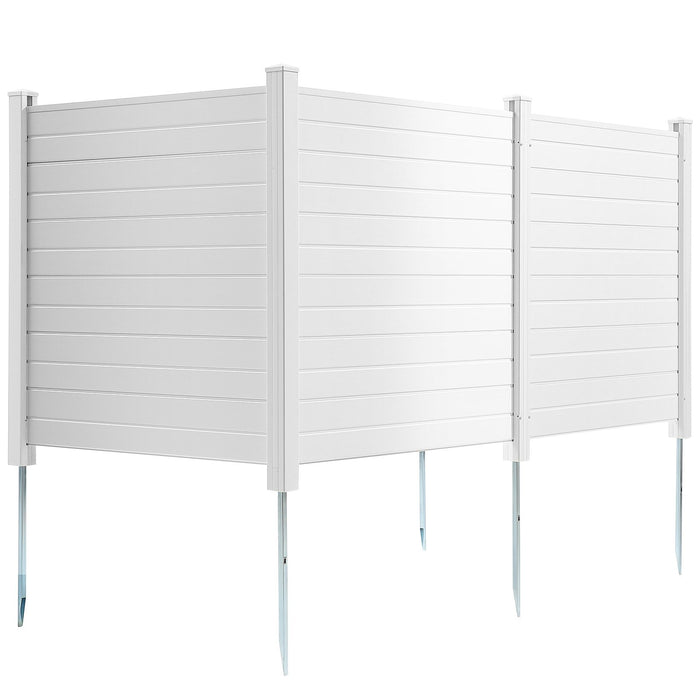 VEVOR Outdoor Privacy Screens, 50" W x 50" H Air Conditioner Fence, Pool Equipment Enclosure, Horizontal Vinyl Privacy Fence, Perfect to Enclose Trash Can and A/C Units (4-Panel)