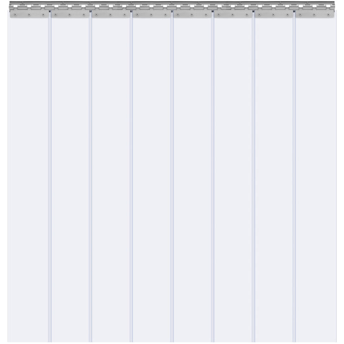 VEVOR Strip Curtain, 213.4 cm Height x 122 cm Width, 2 mm Thickness, 8PCS Clear PVC Strip Door Curtain, Freezer Curtain, Plastic Door Strips for Walk in Freezers, Cooler, Warehouse, with 50% Overlap