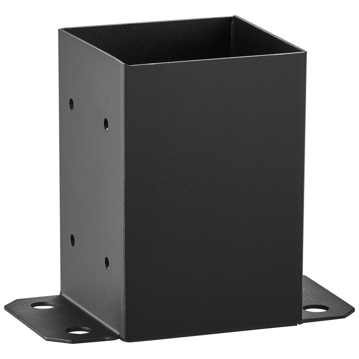 101.6x101.6mm Post Base 2 Pcs, Inner Size 91x91 Post Base Brackets, Heavy Duty Powder-Coated Post Anchor Matte Black Wood Post Brackets for Pavilion Deck Railing Support Deck Base Plate