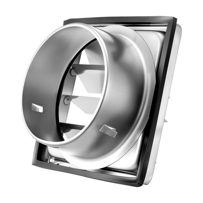 VEVOR 97mm Wall Vent Cover, Louvered Square AC Vent Gable Cover, Premium Stainless Steel & with Noise Reducing Rubber Gasket, for House,Bathroom,Garage,Kitchen,Basement (1 Pack, Silver)