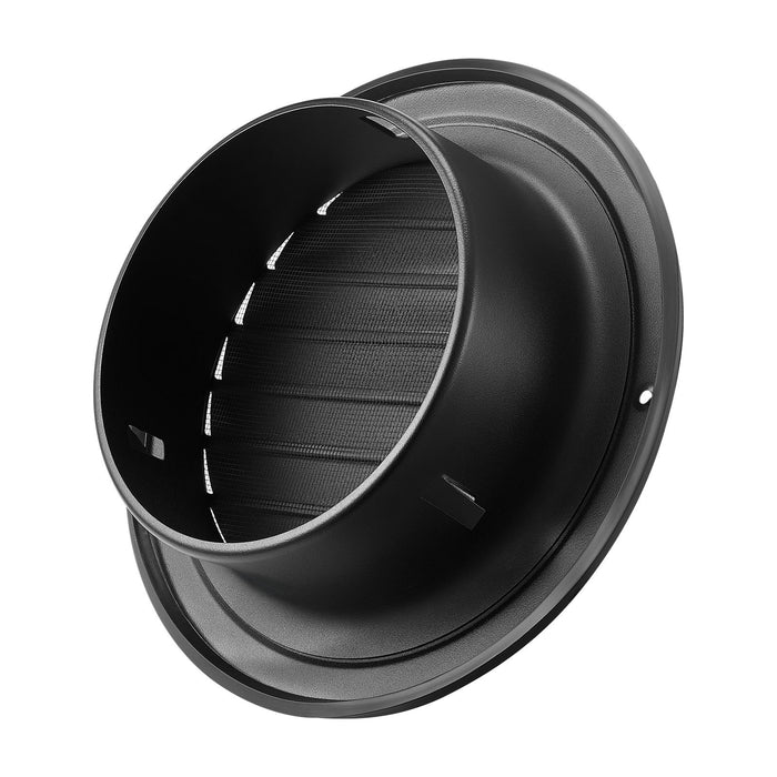 VEVOR 145 mm Wall Vent Cover, Louvered Round AC Vent Gable Cover, Premium Stainless Steel & with Built-in a Protection Screen, for House,Bathroom,Garage,Kitchen,Basement (2 Pack, Black)