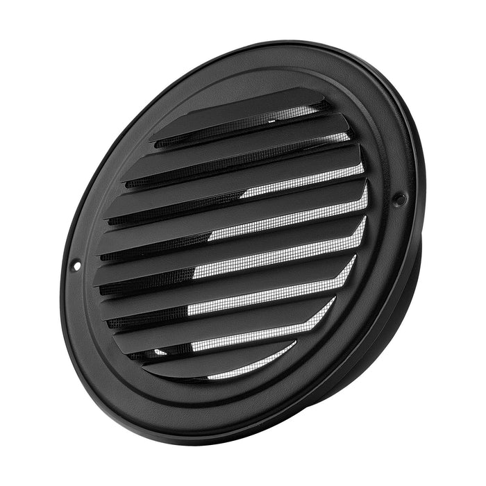 VEVOR 145 mm Wall Vent Cover, Louvered Round AC Vent Gable Cover, Premium Stainless Steel & with Built-in a Protection Screen, for House,Bathroom,Garage,Kitchen,Basement (2 Pack, Black)
