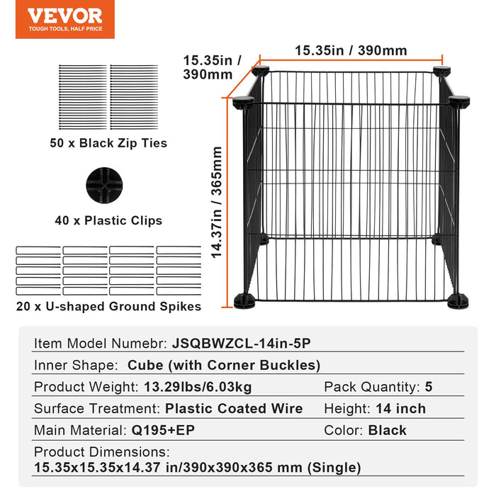 VEVOR 5 Pack Plant Protector from Animals, 390 mm x 390 mm Chicken Wire Plant Protector, Plant Cages for Outdoor Plants, Flowers & Vegetables, Keeps Bunny Chicken Squirrels Out, 20pcs Metal Mesh